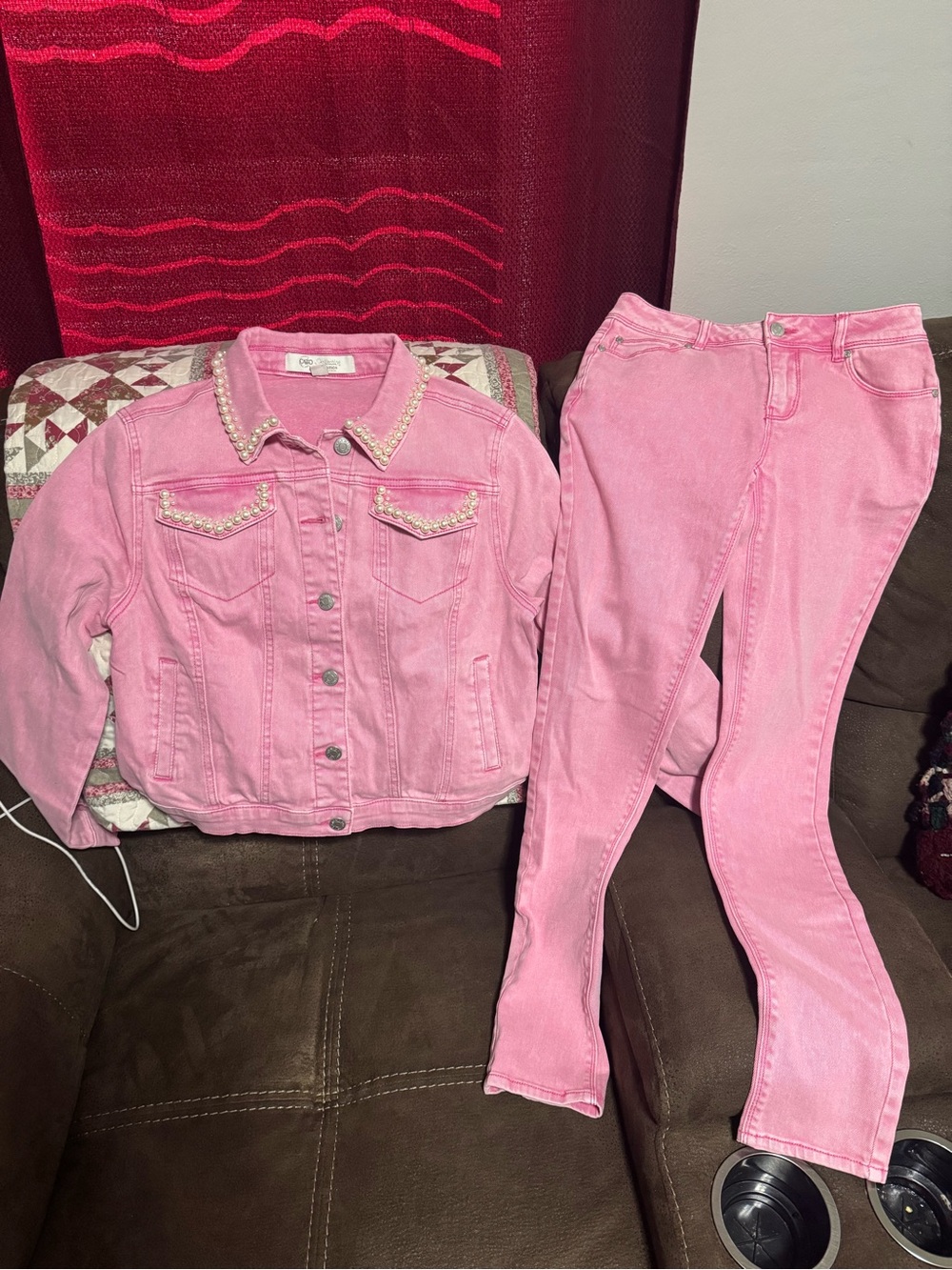 Cato Special Edition Pink Pearl Women's Denim Jacket and Jeans Set
